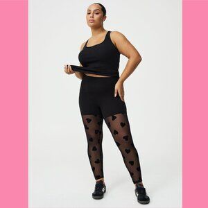 Torrid - Full-Length Flocked Legging in Hearty Black on Black